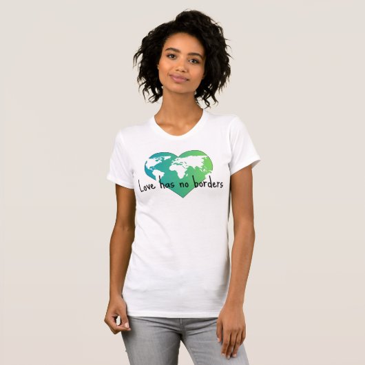 T-shirt femme Love Has No Borders, slim fit (Devant entier)