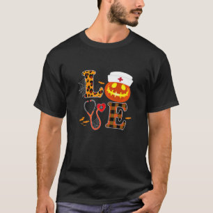 T-shirt Femme Love Infirmière Citrouille Halloween