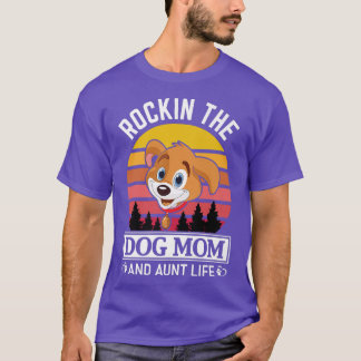 T-shirt Femme Lovely chien rocking chien mère et tante vie