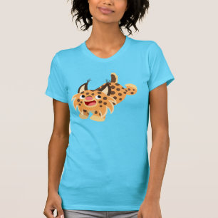 T-shirt femme lynx de dessin animé mignon et espiè