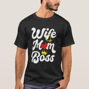 T-shirt Femme Maman Boss Graphic Mignonne Fête des Mères 1