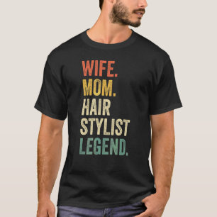 T-shirt Femme Maman Cheveux Stylet Légende Coiffeur Salon 
