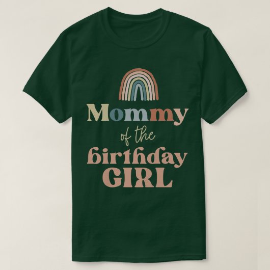 T-shirt Femme maman de l'anniversaire fille Boho Rainbow P (Design devant)