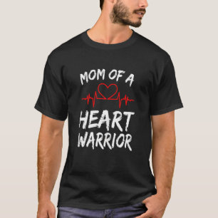 T-shirt Femme Maman D'Un Coeur Guerrier Maladie Cardiaque