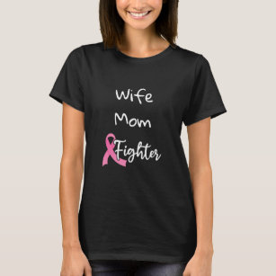 T-shirt Femme Maman Fighter Cancer du sein Pink Ribbon