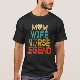 T-shirt Femme Maman Infirmière Légende Retro Grovy Joyeuse