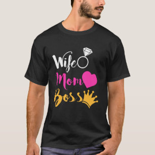 T-shirt Femme Maman Patron Joyeux Fête des mères Femmes Fi