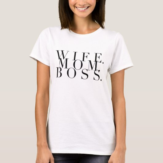 T-shirt Femme. Maman. Patron. Typographie chic (Devant)