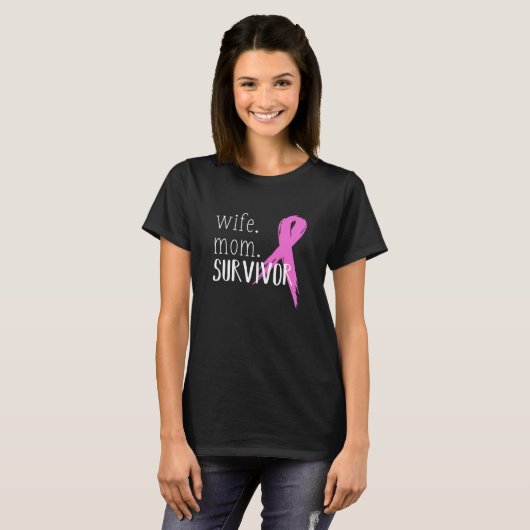T-shirt Femme Maman Survivor Conception Cadeau Pour Le Can (Devant entier)