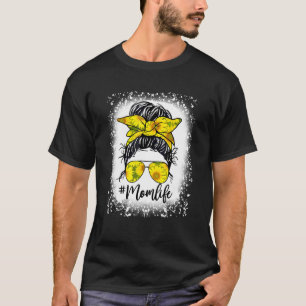 T-shirt Femme Maman Vie Bleached Mère Vie Tournesol Mal