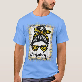 T-shirt Femme Maman Vie Bleached Mère Vie Tournesol Mal
