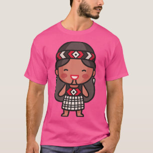 T-shirt Femme maorie mignonne en vêtements traditionnels