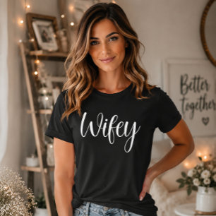 T-shirt Femme Mariée Écriture Moderne Blanche pour Femmes