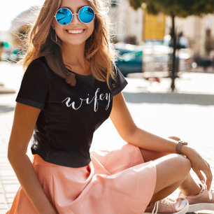 T-shirt Femme Mariée Moderne Écriture Blanche Femme Noir