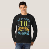 T-shirt Femme Maris Nous Avons Survécu 10 Ans De Mariage M (Devant entier)