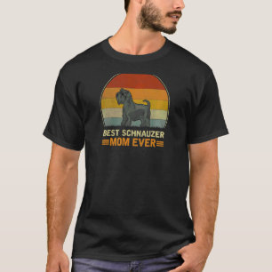 T-shirt Femme Meilleur Schnauzer Chien Maman Jamais Rétro