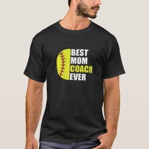 T-shirt Femme Meilleur Softball Maman Coach Ever Mère Soft
