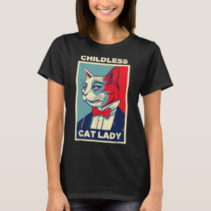 T-shirt Femme Mère Amateur de Chat Drôle Sans Enfant 2024