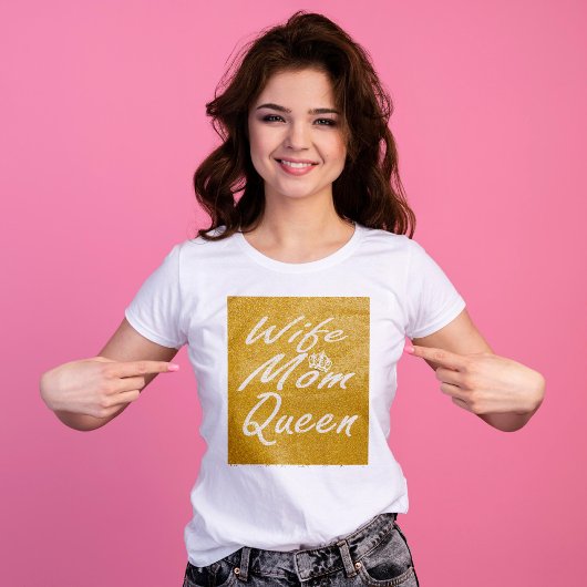 T-shirt Femme mère reine | script de parties scintillant d