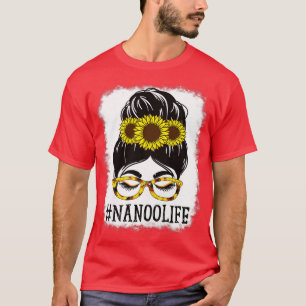 T-shirt Femme Messy Bun Nanoo Life Grandma Sunflower coupé
