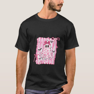 T-shirt Femme Mignon Fantôme Coquette Rose Nœud Imprimé Va
