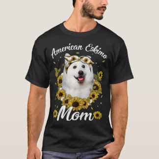 T-shirt Femme mignonne American Eskimo Maman Tournesol Chi