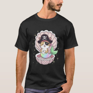 T-shirt Femme Mignonne Chat Chaton Sirène Pirate Fête Hall
