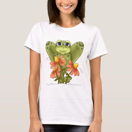 T-shirt Femme mignonne de grenouille cartonnée (Devant)