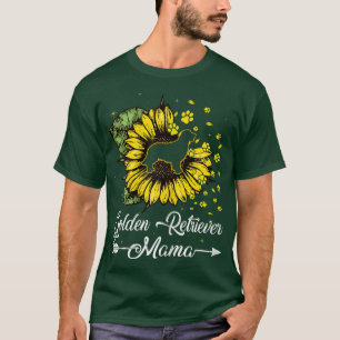 T-shirt Femme mignonne Golden Retriever Mama Sunflower Chi