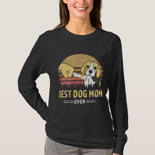 T-shirt Femme mignonne Meilleur Beagle Maman jamais rétro  (Devant)