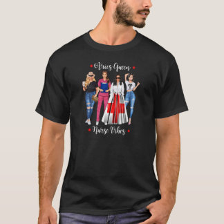 T-shirt Femme mignonne Nurse Aries Queen Nurse Mars Avril 