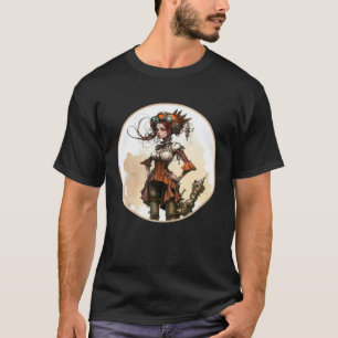 T-shirt Femme Mignonne Steampunk Engrenage Mécanique Rétro