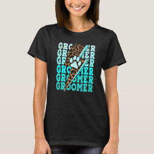 T-shirt Femme mignonne toiletteur de chien éclair toiletta