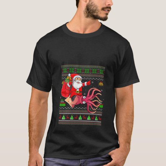 T-shirt Femme moche Xmas Sweer Funny Père Noël équitation  (Devant)