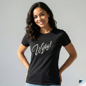 T-shirt Femme Moderne Blanc Script Noir Femmes