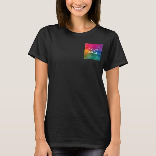 T-shirt Femme moderne double face Modèle noir (Devant)