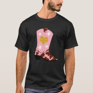 T-shirt Femme moderne Pink Cowgirl Western Boot