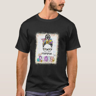 T-shirt Femme Momma Bunny Messy Bun Jour de Pâques Applica