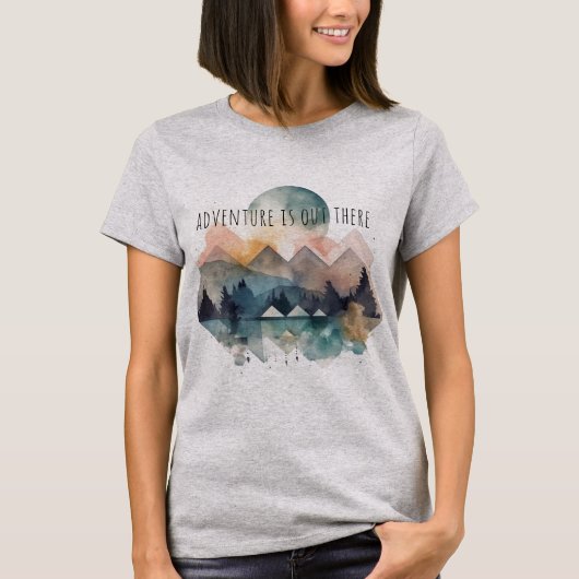 T-shirt femme montagne abstraite géométrique (Devant)