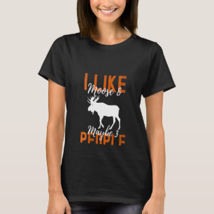 T-shirt Femme Moose Animal J'Aime Moose & Peut-Être 3 Pers