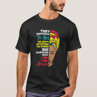 T-shirt Femme Murmuré Je Suis La Tempête Kente Noir Melani