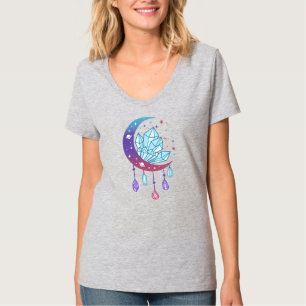 T-shirt Femme Mystique demi-lune cristal cadeau pour un