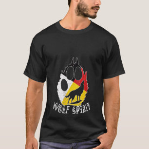 T-shirt Femme Native American Medicine Wheel Wolf Spirit