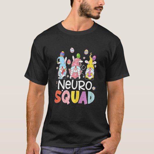 T-shirt Femme Neuro Squad Bunny Gnome Rabbit Oeufs Chasse (Devant)