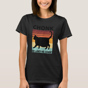 T-shirt Femme Noir Ca Chonk Chat Mème Kitten Maman Meow