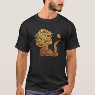 T-shirt Femme noire Afro African Queen Melanin Histoire Mo