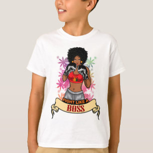T-shirt Femme Noire Autonomisée Boxe Magie Kickboxing Fill