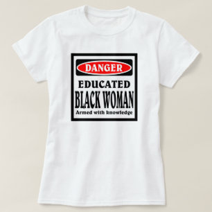 T-shirt Femme noire éduquée.