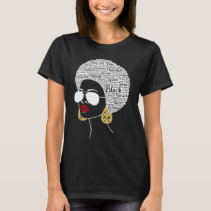T-shirt Femme noire forte cheveux naturels femme africaine