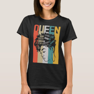 T-shirt Femme noire forte Reine Africaine Afro Melanin Che